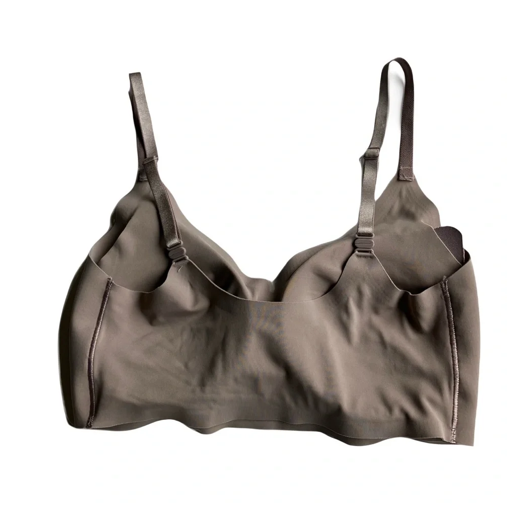 True & Co True Body Lift Triangle Adjustable Strap Bra Size S Mink Neutral Comfy
